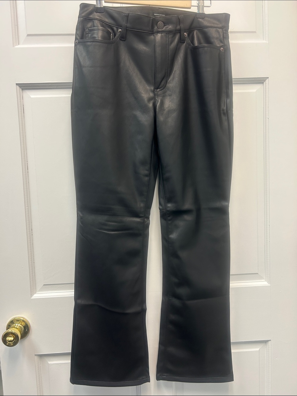 NWT Banana Republic Vegan Leather Bootcut Mid-Rise Black Pants Size 30/10